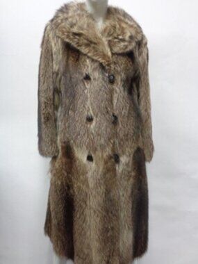 MINT NATURAL RACCOON RACOON FUR COAT JACKET WOMEN WOMAN SIZE 2 PETITE